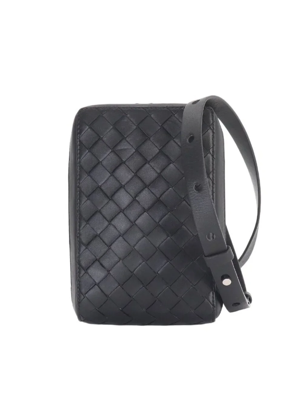 Bottega Veneta Intrecciato Crossbody Shoulder Bag Leather Black